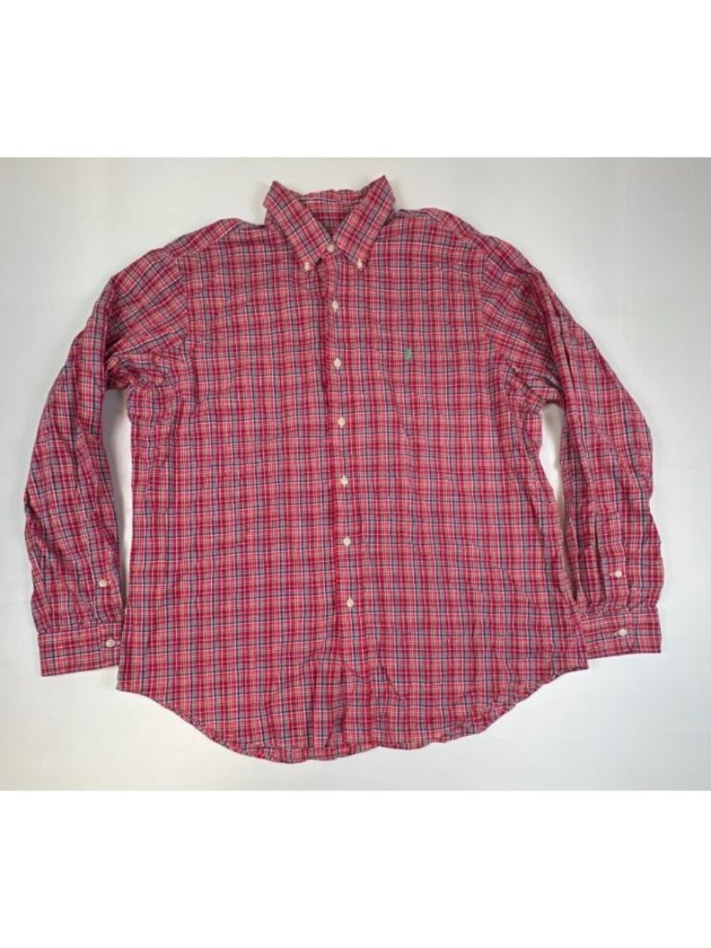 Ralph Lauren Men Size XL Red Plaid Long Sleeve Button Down Shirt Classic Fit